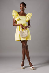 Frill Shoulder Mini Dress
