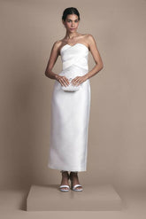 Bandeau Twill Bow Back Wedding Dress