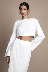 Velvet Sequin Bow Back Top