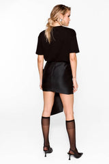 Satin Twill Oversized Bow Mini Skirt