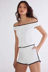 Lace Trim Tailored Short Co-Ord