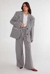 Gingham Tailored Wide Leg Pant Co-ord