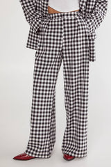 Gingham Tailored Wide Leg Pant Co-ord