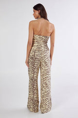 Zebra Print Linen Tailored Trousers Co-ord