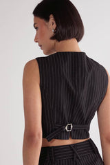 Pinstripe Button Down Waistcoat Co-ord