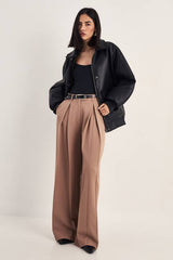 Double Pleated Wide Leg Tailored Pants