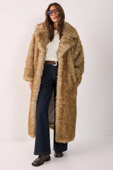 Faux Fur Collared Longline Coat
