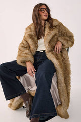 Faux Fur Collared Longline Coat