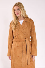 Real Suede Trench Coat