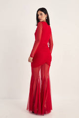 Mesh Cut Out Maxi Dress