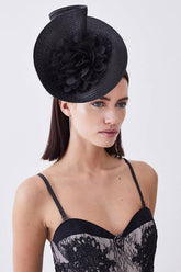 Asymmetric Flower & Feather Fascinator