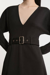 Ponte Belted Maxi Dress