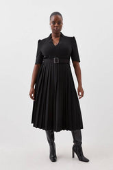 Plus Size Structured Crepe Forever Pleat Dress
