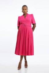 Plus Size Structured Crepe Forever Pleat Dress