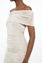 Petite Drapey Slinky Jersey One Shoulder Maxi Dress