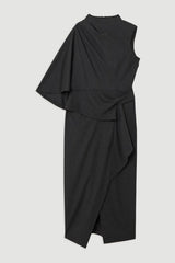 Tall Tailored Draped Asymmetric Maxi Dress