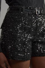Sequin Tweed Tailored Shorts