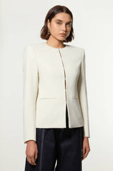 Compact Stretch Tailored Seam Detail Blazer