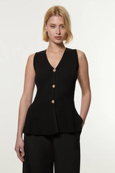 Ribbed Cotton Knitted Waistcoat