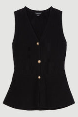 Ribbed Cotton Knitted Waistcoat