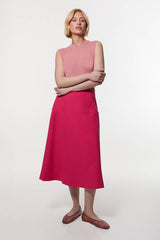 Tailored Textured Full Midi Skirt