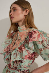 Tall Floral Applique Lace Mini Dress