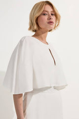 Premium Tailored Linen Drama Cape Jumpsuit