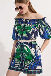 Voile Mirrored Floral Woven Bardot Playsuit