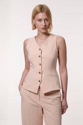Polished Viscose Tailored Longline Waistcoat