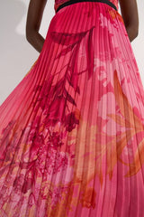 Tall Pleated Floral Bodice Detail Woven Maxi Dress