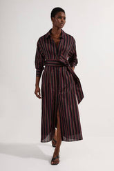 Petite Premium Cotton Tailored Belted Shirt Maxi Dress