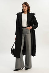 Wool Tailored Belted Midi Coat