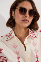 Cotton Embroidered Woven Playsuit