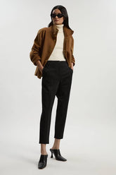 Ponte And Pu Mix Tailored Slim Leg Trouser