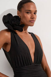 Flower Corsage Plunge Swimsuit