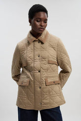 Quilted Padded Cord Mix Short Coat