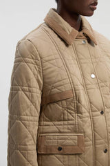 Quilted Padded Cord Mix Short Coat