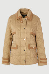 Quilted Padded Cord Mix Short Coat