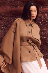 Cape Detail Trench Coat