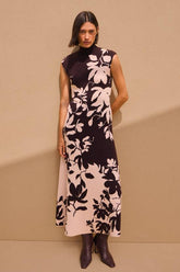 Jacquard Floral Knitted Maxi Dress