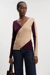 Soft Rib Wrap Front Knitted Jumper