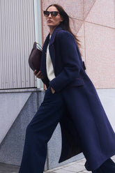 Wool Hybrid Double Breasted Tailored Midi Coat With Removable Padded Lining