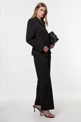 Compact Stretch Pocket Detail Tailored Wide Leg Trouser