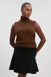 Plus Size Compact Wool Look Knit Flippy Mini Skirt
