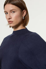 Tall Wool Look Rounded Sleeve Knit Midi Dress