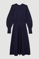 Tall Wool Look Rounded Sleeve Knit Midi Dress