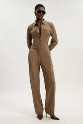 Viscose Blend Tailored Tapered Leg Trouser