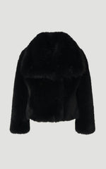 Textured Faux Fur Short Coat