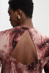 Ombre Sequin Woven Strong Shoulder Top
