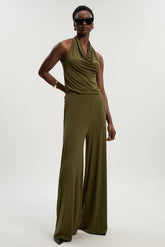 Halter Neck Jersey Crepe Jumpsuit
